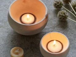 Grüne Erde 12 Teelichter aus Bienenwachs, ohne Duft, 1 Glaseinsatz