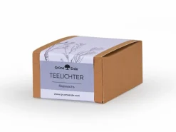 Grüne Erde 12 Teelichter aus Rapswachs, ohne Duft, 1 Glaseinsatz