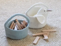 Grüne Erde Aufbewahrungskorb aus Filz klein, , ø 17 cm H 8 cm, 100 % Schurwolle (Schaf)