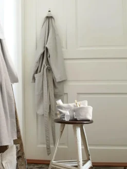 Grüne Erde Bademantel Herren, graphit gestreift, S/M, 100 % Baumwolle, GOTS