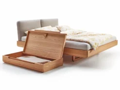 Grüne Erde Bett Almara, 180 x 200 cm, mit Überzug Wollstoff Tano Natur (79),