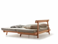 Grüne Erde Bettsofa Doppio 160x200 cm inkl. 2 Kissen (80x55 cm) mit Bezug, Wollstoff Tano Natur (79),