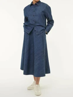 Grüne Erde Bluse aus Bio-Baumwolle, 36 dark denim, 38, GOTS