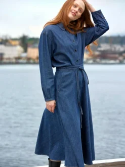 Grüne Erde Bluse aus Bio-Baumwolle, 36 dark denim, 38, GOTS