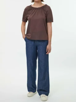 Grüne Erde Bluse aus Bio-Baumwolle, 95 kakao, S, GOTS