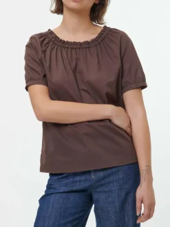 Grüne Erde Bluse aus Bio-Baumwolle, 95 kakao, S, GOTS