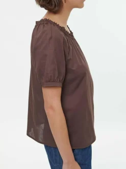 Grüne Erde Bluse aus Bio-Baumwolle, 95 kakao, S, GOTS