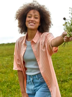 Grüne Erde Bluse aus Bio-Baumwolle, 25 peach, S, GOTS