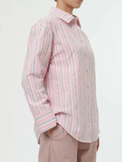 Grüne Erde Bluse aus Bio-Baumwolle, 41 rose/multistreif, 38, GOTS