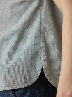 Grüne Erde Bluse aus Bio-Baumwolle, 74 streif blau-weiss, 40, GOTS