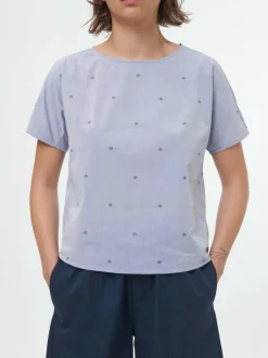 Grüne Erde Bluse aus Bio-Baumwolle, 88 vintage-tupfen, 38, GOTS