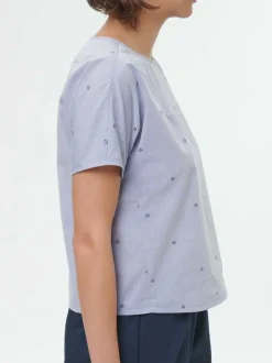 Grüne Erde Bluse aus Bio-Baumwolle, 88 vintage-tupfen, 38, GOTS