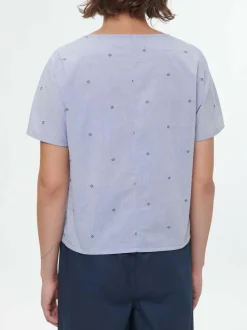 Grüne Erde Bluse aus Bio-Baumwolle, 88 vintage-tupfen, 38, GOTS