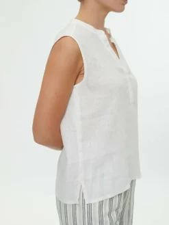 Grüne Erde Bluse aus Bio-Leinen, 11 weiß, 38, GOTS