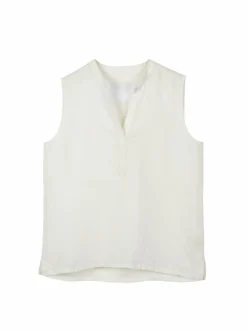 Grüne Erde Bluse aus Bio-Leinen, 11 weiß, 38, GOTS