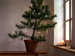 Grüne Erde Christbaumkerzen aus Bienenwachs, 12 x 1,3 cm, 26 Stk. Natur