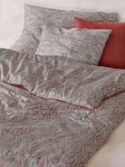 Grüne Erde Deckenüberzug CALLA, granatapfel, 140 x 200 cm, 100 % Baumwolle, Satin, GOTS