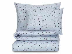 Grüne Erde Deckenüberzug ELLA Pur, hellblau/pflaume, 140 x 200 cm, 100 % Baumwolle, Satin, GOTS