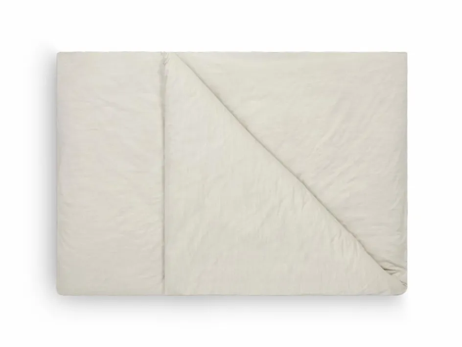 Grüne Erde Deckenüberzug FABIA Pur, stein, 140 x 200 cm, 100 % Baumwolle, Chambray, GOTS