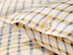 Grüne Erde Deckenüberzug JEMMA Pur, hellblau/vanillegelb, 140 x 200 cm, 100 % Baumwolle, Satin, GOTS