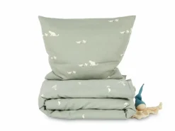 Kinder Grüne Erde Deckenüberzug MIMI, hellgrün, 80 x 80 cm, 100 % Baumwolle, Satin, GOTS