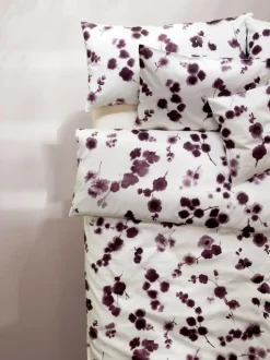 Grüne Erde Deckenüberzug TATIANA, pflaume, 140 x 200 cm, 100 % Baumwolle, Satin, GOTS