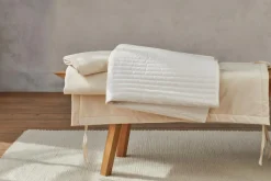 Grüne Erde Doppelstrickauflage 90x200 cm, 100% Baumwolle, mit eingenähten Gummibändern