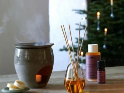 Grüne Erde Duftlampe aus Basalt, H 13 cm, ø 12 cm