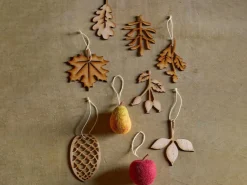 Grüne Erde 3er-Set Birnen aus Filz, ca. 6 x 4 cm, 100 % Schurwolle (Schaf)