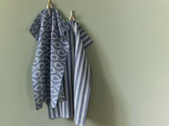 Grüne Erde 2er-Set Geschirrtücher Joris, atlantik, 45 x 70 cm, 50 % Baumwolle/50 % Leinen, GOTS