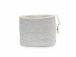 Grüne Erde Großer Badezimmerkorb, graphit gestreift, 14 x 17 cm, 100 % Baumwolle, GOTS