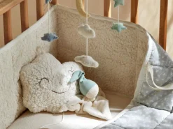 Kinder Grüne Erde Handgefilztes Kindermobile mit Sternen, Wolken und Mond, 100 % Schurwolle (Schaf)