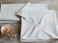 Grüne Erde Handtuch, graphit gestreift, 50 x 100 cm, 100 % Baumwolle, GOTS