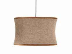 Grüne Erde Hängeleuchte Malla mit Schirm aus 100% Schafschurwolle, Ø 45 cm, 3D Strick Sand,