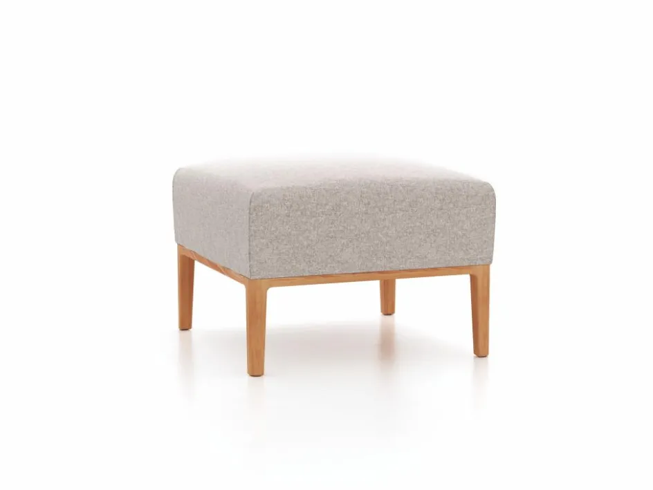 Grüne Erde Hocker Lorea, B 60 x T 60 cm, mit Bezug Wollstoff Tano Natur (79),