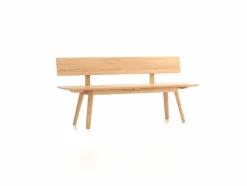 Grüne Erde Holzbank Mirato, L 180 x T 53,5 x H inkl. RL 83,3 cm, Banklänge 180 cm, mit Rückenlehne,