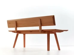 Grüne Erde Holzbank Mirato, L 180 x T 53,5 x H inkl. RL 83,3 cm, Banklänge 180 cm, mit Rückenlehne,