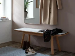 Grüne Erde Holzbank Mirato, L 180 x T 53,5 x H inkl. RL 83,3 cm, Banklänge 180 cm, mit Rückenlehne,