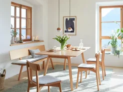 Grüne Erde Holzbank Mirato, L 180 x T 53,5 x H inkl. RL 83,3 cm, Banklänge 180 cm, mit Rückenlehne,