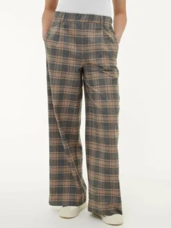 Grüne Erde Hose aus Bio-Baumwolle, 60 karo anthrazit/nougat, 38, GOTS