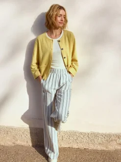 Grüne Erde Hose aus Bio-Leinen und Baumwolle, 60 multistreif grün, 38, GOTS