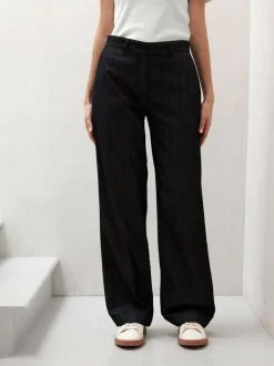 Grüne Erde Hose-weites Bein, 100 % Bio-Baumwolle, 36 dark denim, 32, GOTS