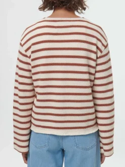 Grüne Erde Jacke aus Bio-Baumwolle, 56 offwhite/kastanie jacquard ringel, 42