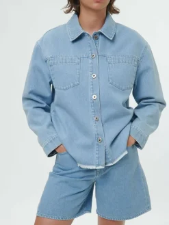 Grüne Erde Jeansjacke aus Bio-Baumwolle, 34 light blue denim, 38, GOTS