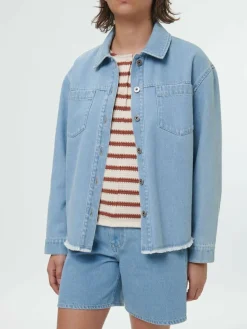 Grüne Erde Jeansjacke aus Bio-Baumwolle, 34 light blue denim, 38, GOTS