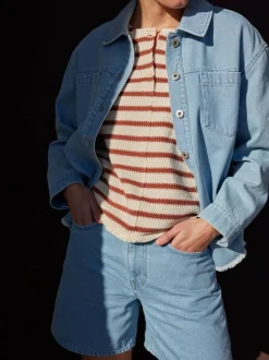 Grüne Erde Jeansjacke aus Bio-Baumwolle, 34 light blue denim, 38, GOTS