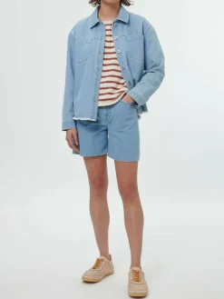 Grüne Erde Jeansjacke aus Bio-Baumwolle, 34 light blue denim, 36, GOTS