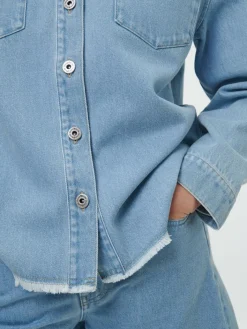 Grüne Erde Jeansjacke aus Bio-Baumwolle, 34 light blue denim, 36, GOTS