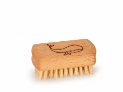 Kinder Grüne Erde Kinder-Handbürste mit Walmotiv, ca. 5,5 x 3 cm, Buchenholz