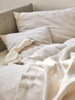 Kinder Grüne Erde Kissenüberzug FREDERIK, sand, 40 x 40 cm, 100 % Baumwolle, Satin, GOTS